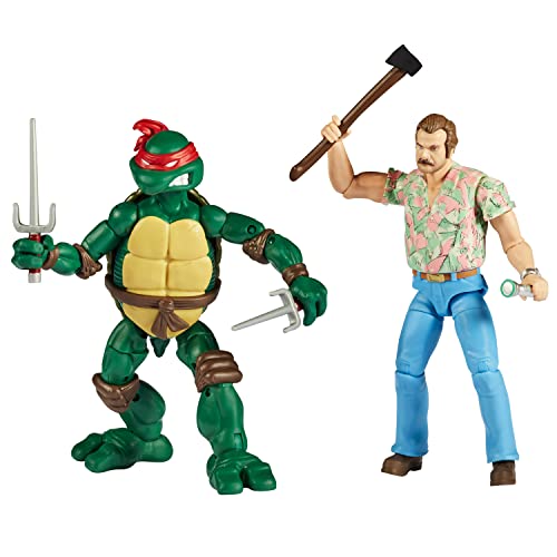 Playmates Toys Teenage Mutant Ninja Turtles x Stranger Things Raphael & Hopper Action Figure 2-Pack (Upside Down Remix)