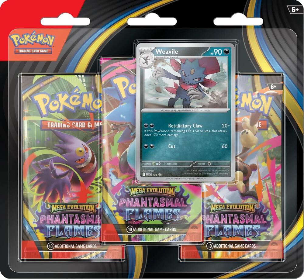 Pokémon Trading Card Game: Phantasmal Flames 3 Pack Blister (Weavile)