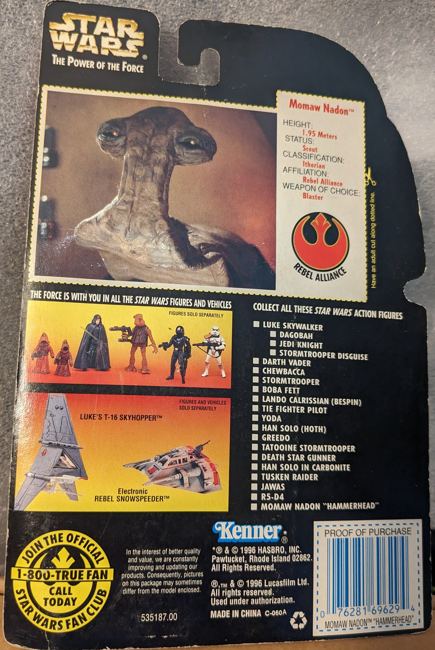 Star Wars The Power of the Force Momaw Nadon "Hammerhead" with Double-Barreled Laser Cannon