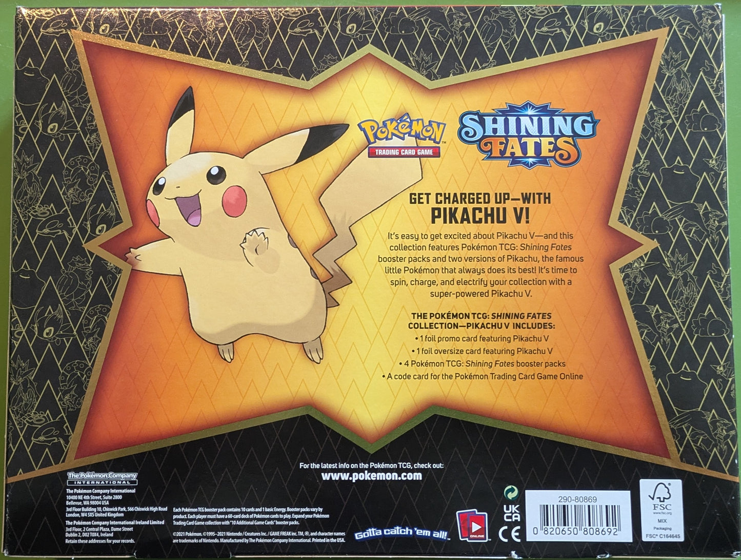 Pokémon TCG Shining Fates Pikachu V Collection Box