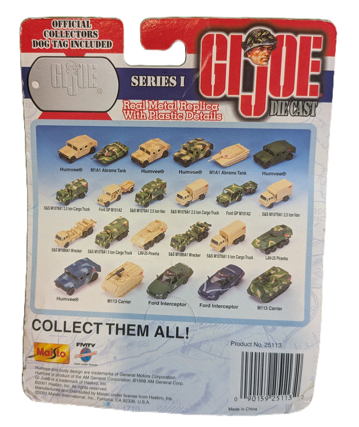 G.I. Joe Die Cast Series 1 M1A1 Abrams Tank