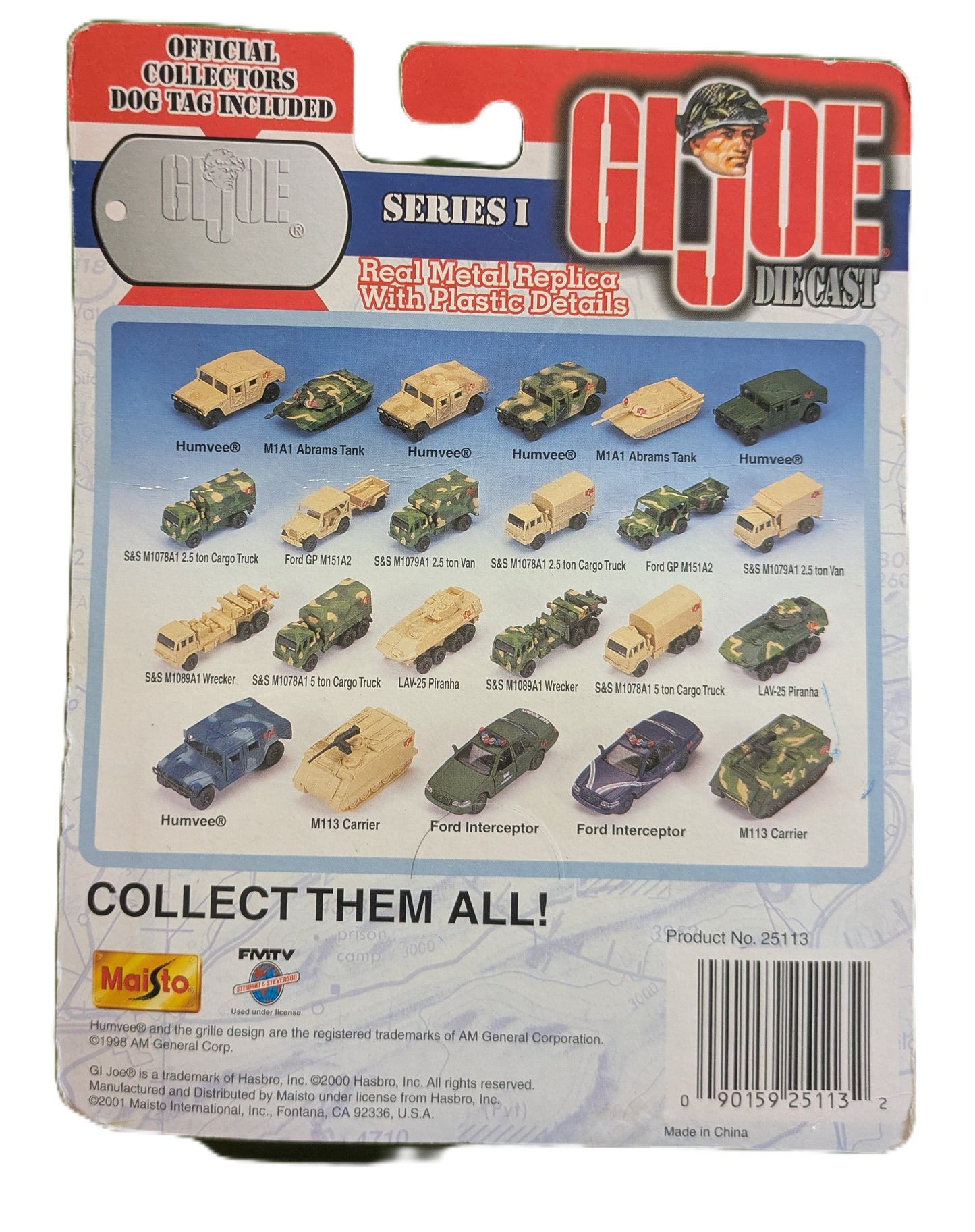 G.I. Joe Die Cast Series 1 S&S M1078A1 2.5 Ton Cargo Tank