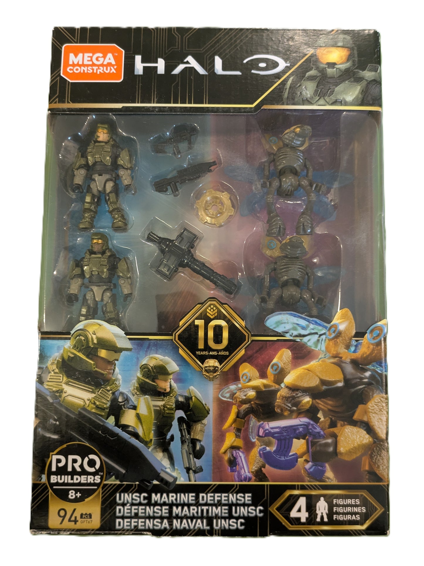 Mega Construx Halo UNSC Marine Defense 10 Years 94 Pcs 4 Figures Pro Builder Set