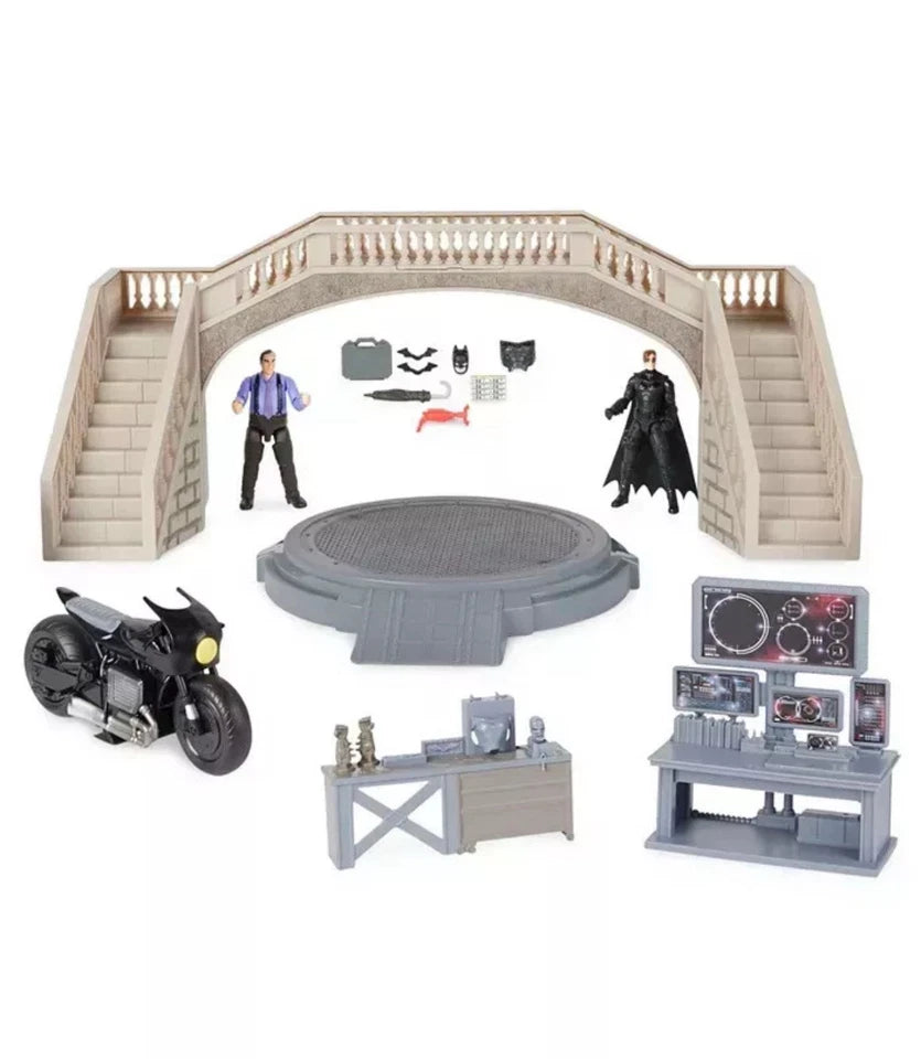 DC Comics The Batman Batcave with Exclusive Batman and Penguin Action Play Set
