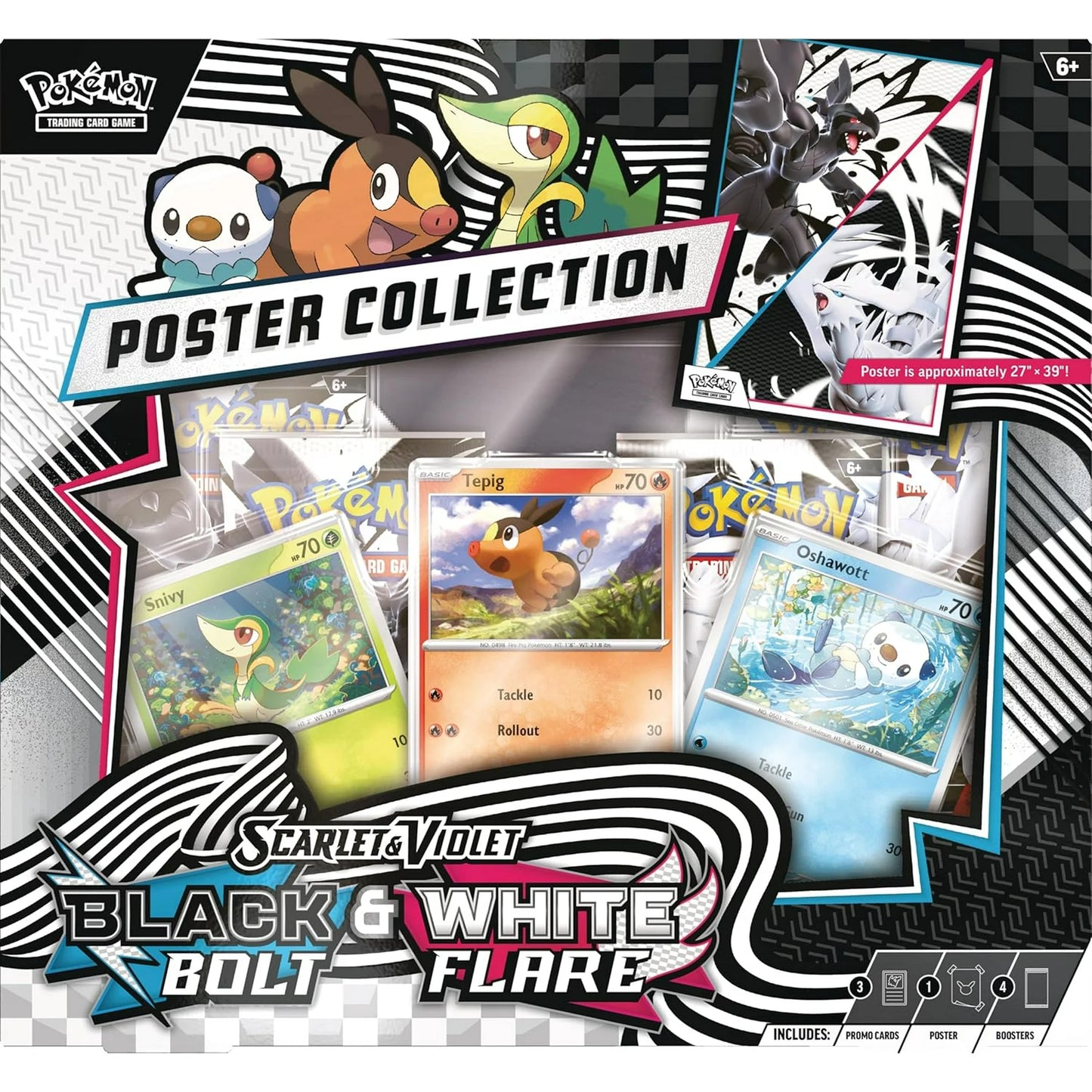 Pokémon Trading Card Game Scarlet & Violet 10.5 Unova Poster Collection Box - 4 Packs