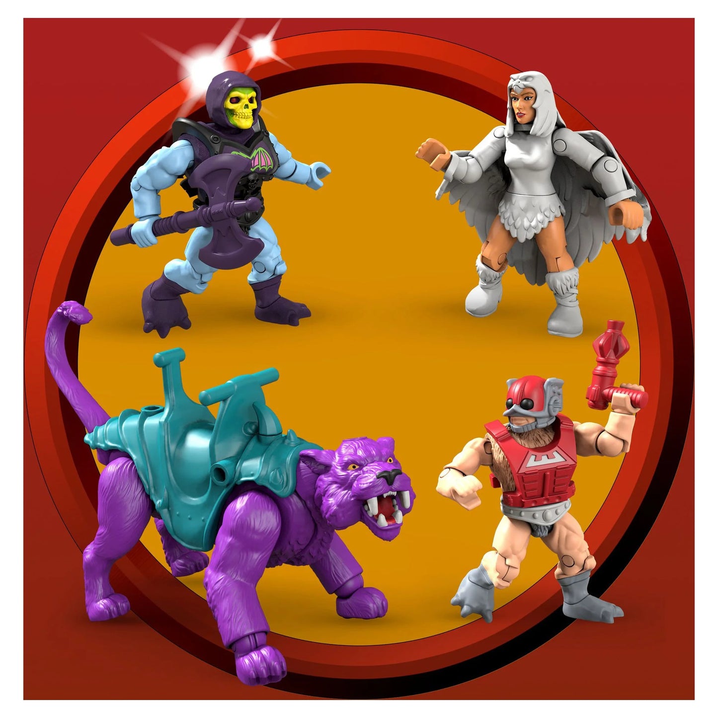 Mega Construx Masters of the Universe Panthor at Point Dread construction set with micro action figures (557 Pieces)