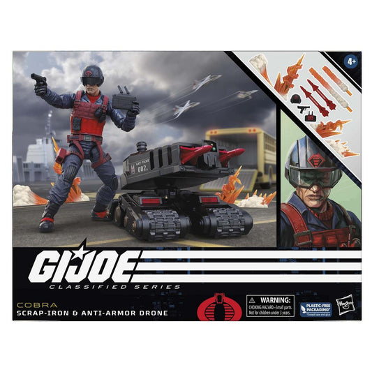 Hasbro G.I. Joe Classified Series Scrap-Iron and Anti-Armor Drone 6-in Action Figure Set 2-Pack