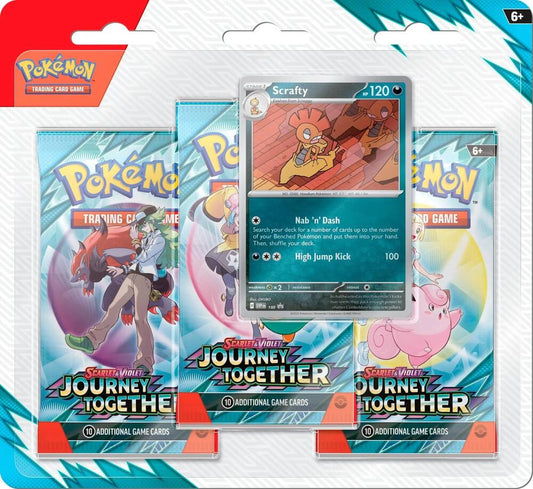 Pokémon Trading Card Game: Journey Together 3 Pack Blister (Scrafty)