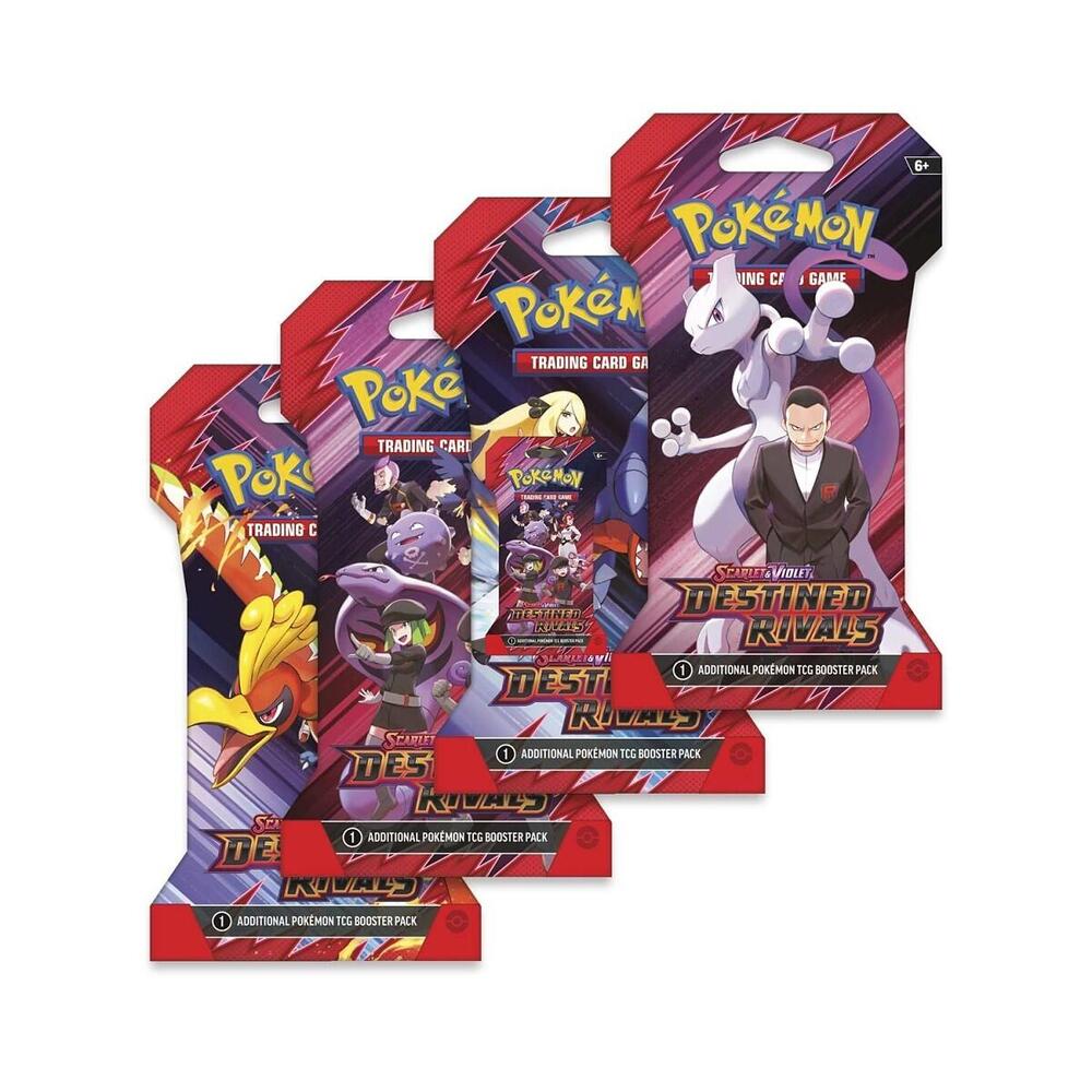 Pokémon Trading Card Game: Destined Rivals Sleeved Booster Pack Art Bundle (Set of 4)