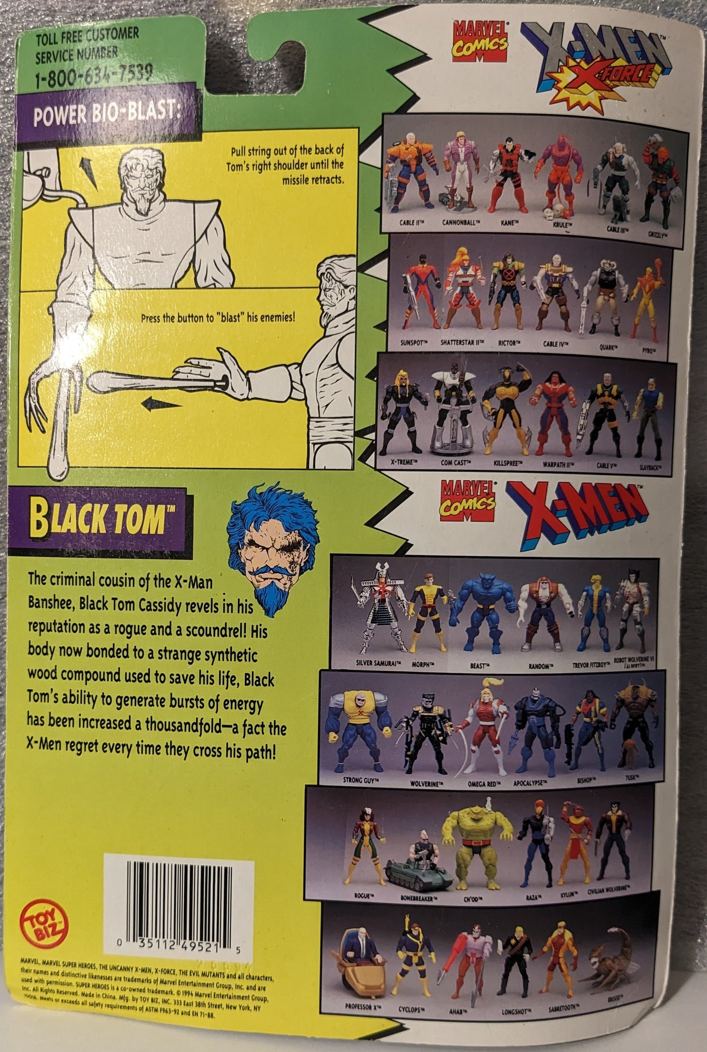 Marvel The Evil Mutants X-Men X-Force Black Tom Action Figure