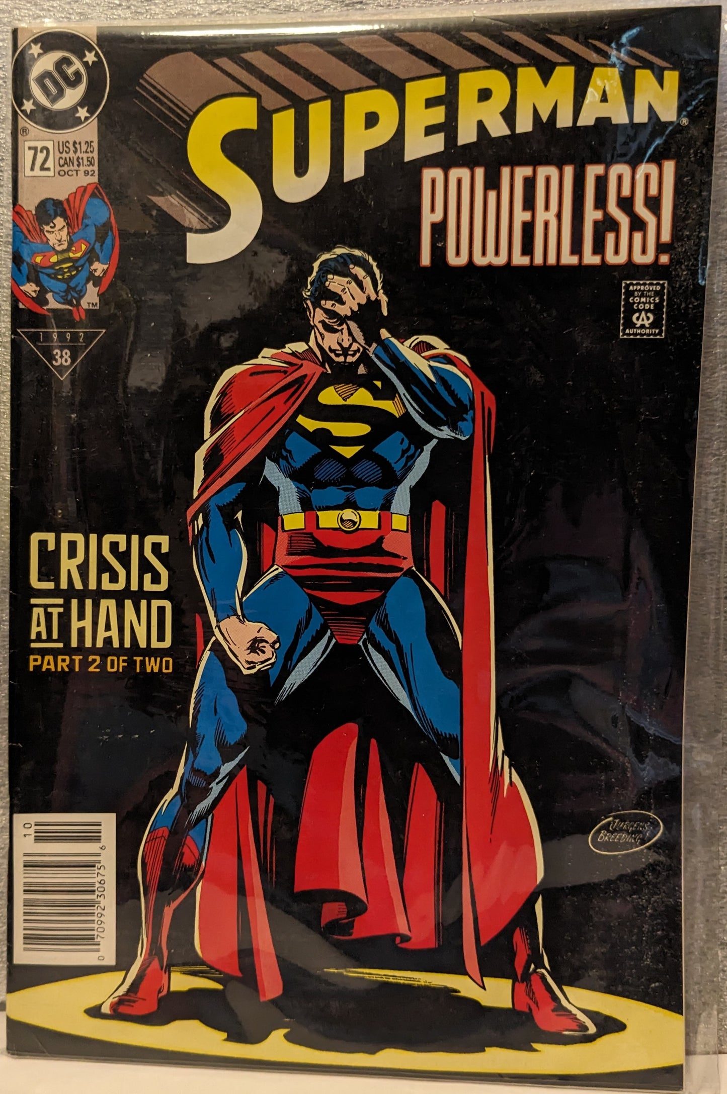 DC Comic Superman Powerless! 72 (OCT. 92)