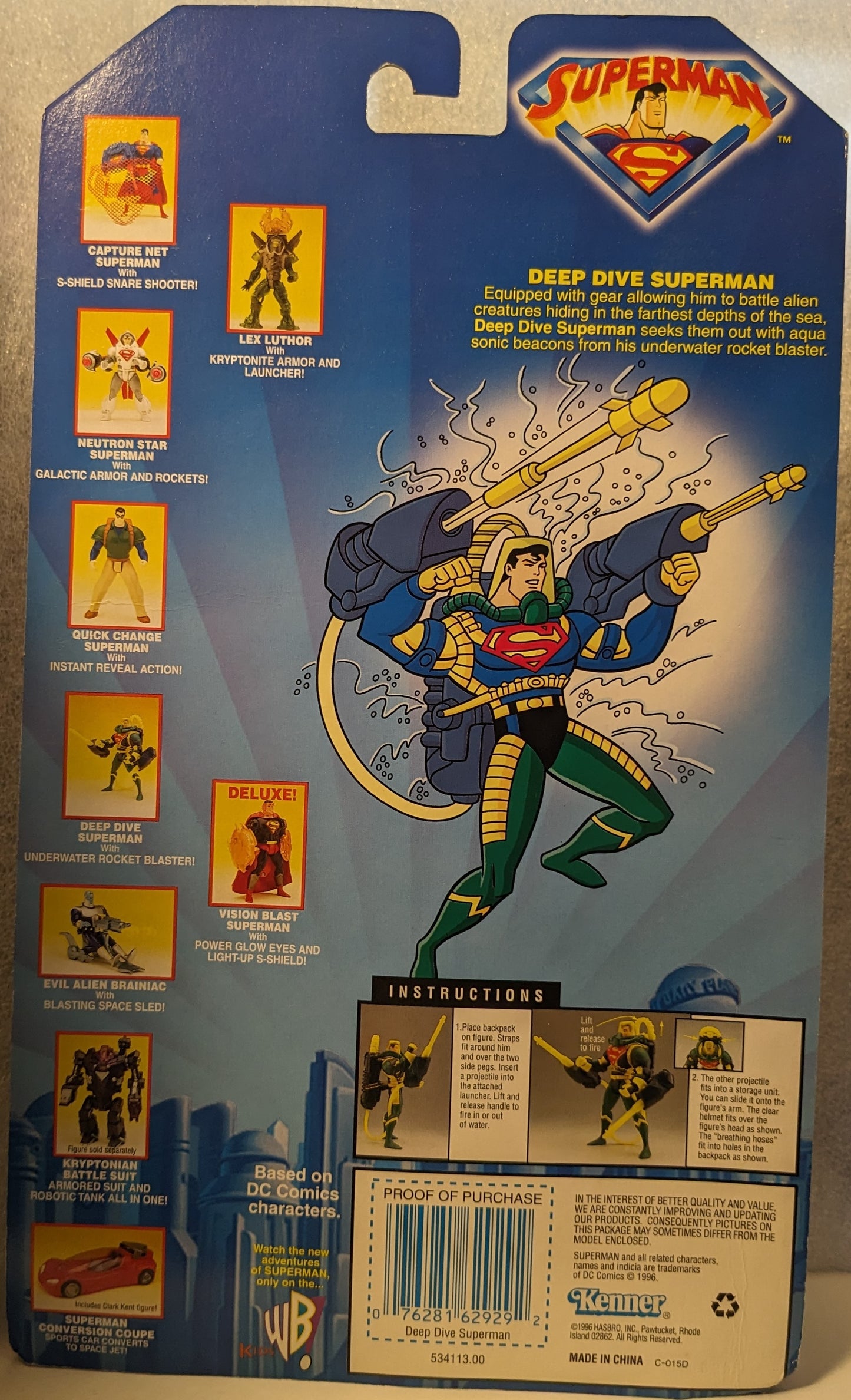 DC Comics Superman from The Animated Show! Deep Dive Superman with Underwater Rocket Blaster