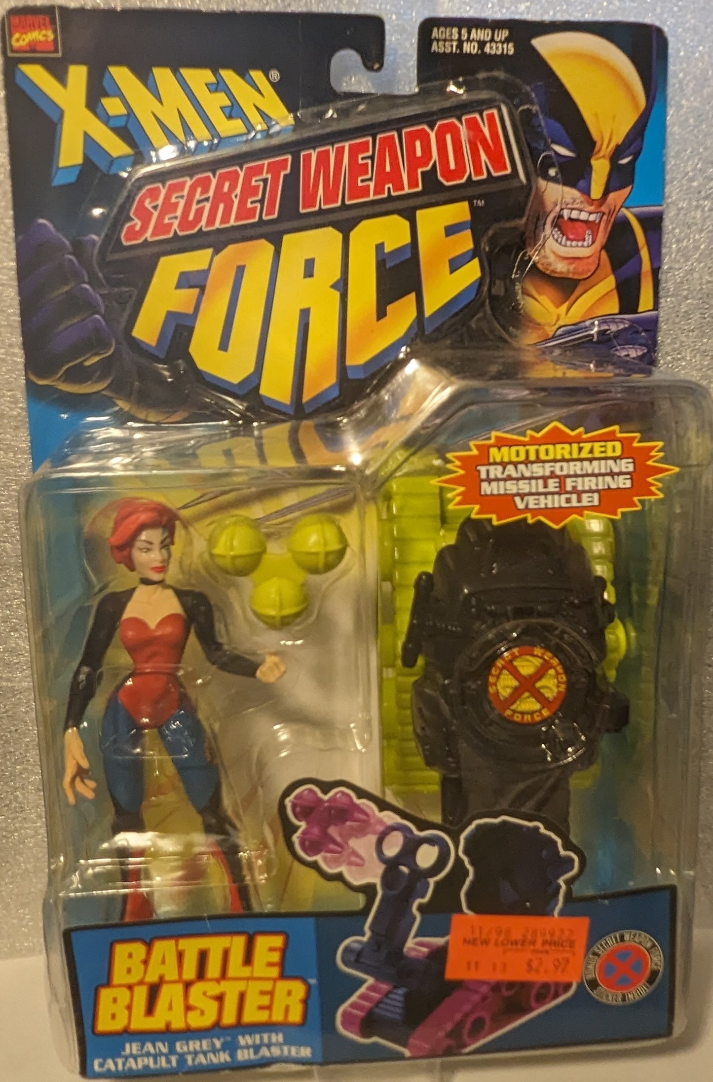 Marvel Comics X-Men Secret Weapon Force Battle Blaster Jean Grey with Catapult Tank Blaster!