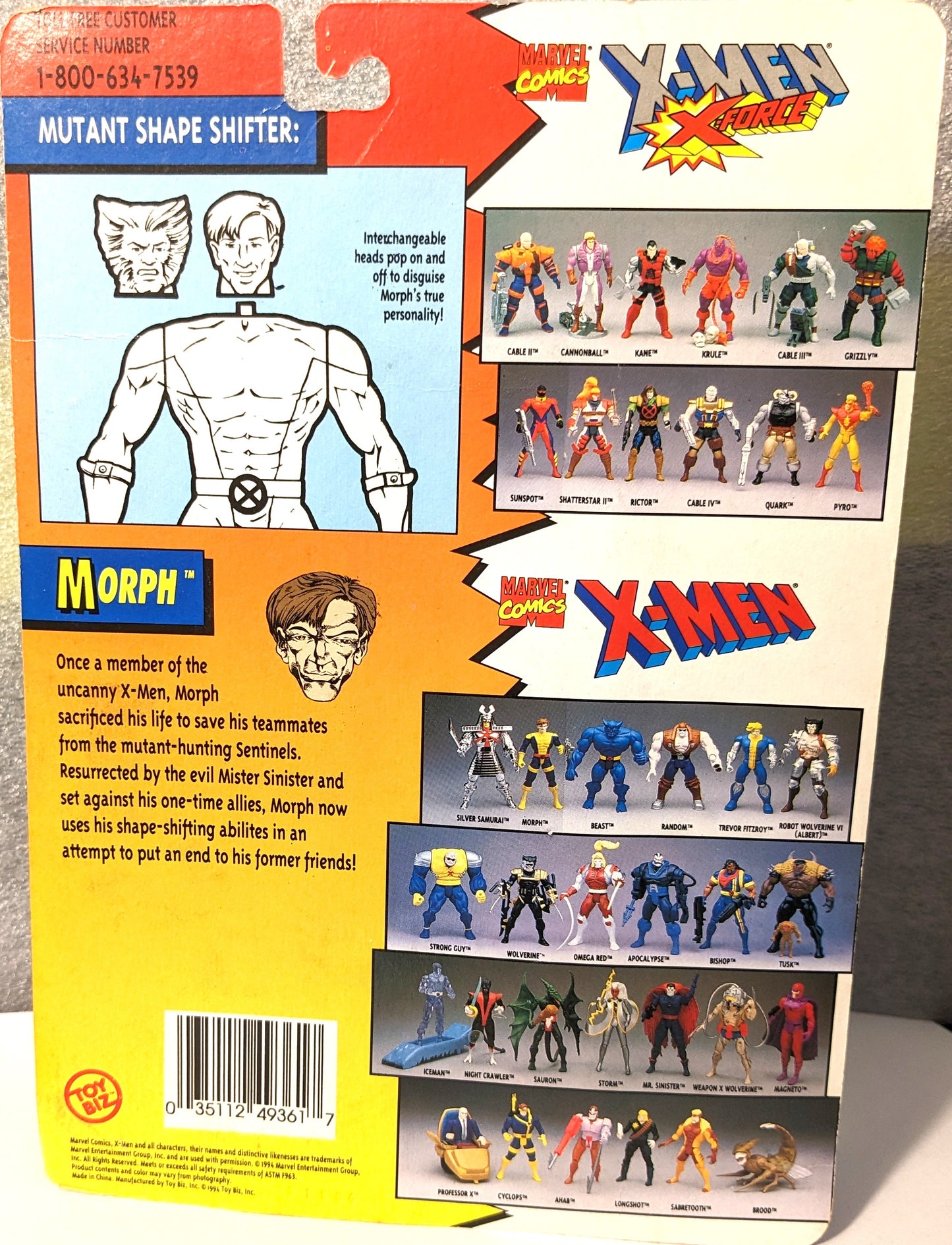 Marvel Comics The Original Mutant Super Heroes X-Men Morph Action Figure