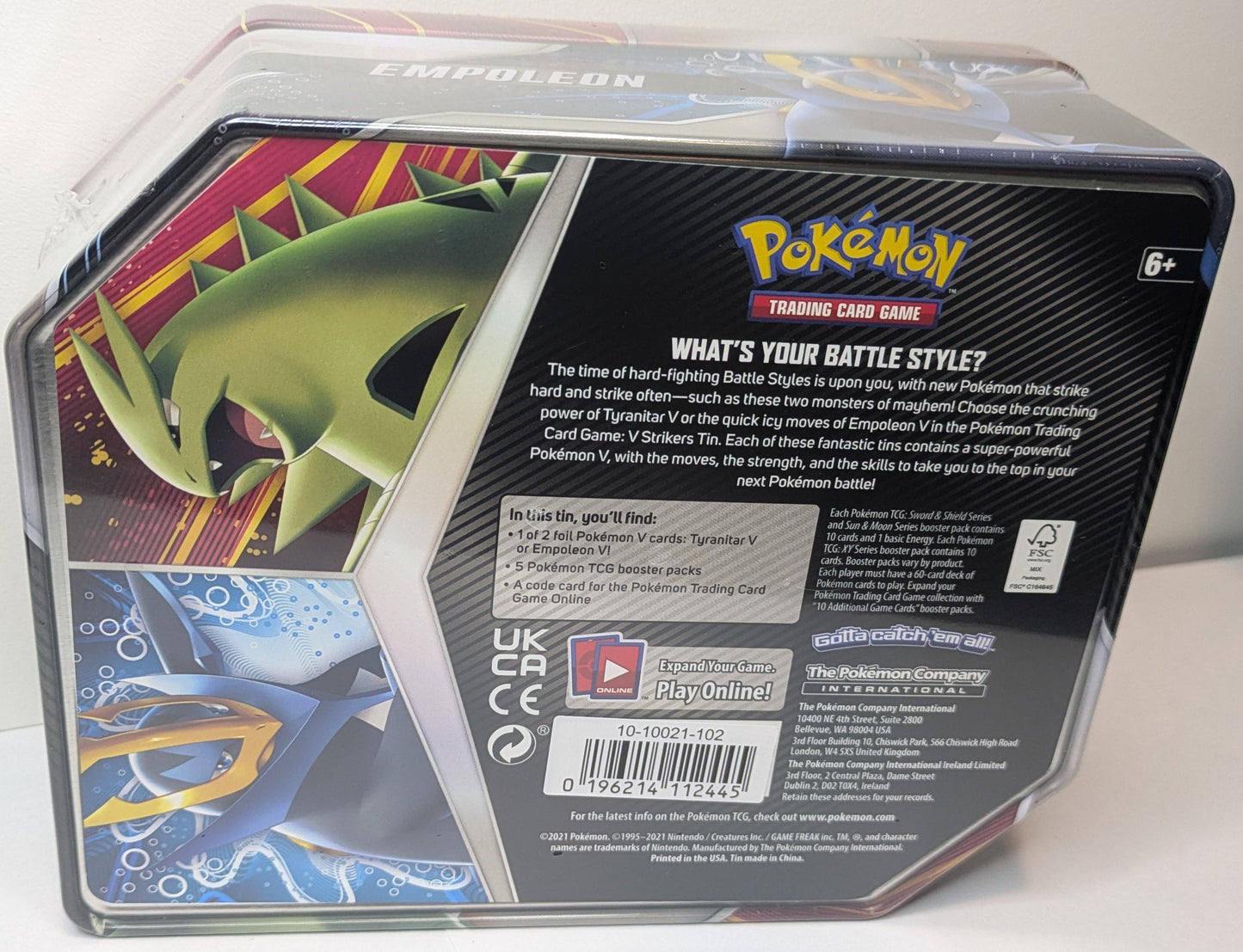 Pokemon Trading Card Games V Strikers Tin Tyranitar V