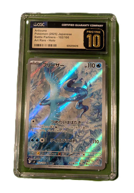 Pokémon TCG Articuno 2025 Japanese Battle Partners 102/100 Art Rare - Holo CGC Pristine Grade 10