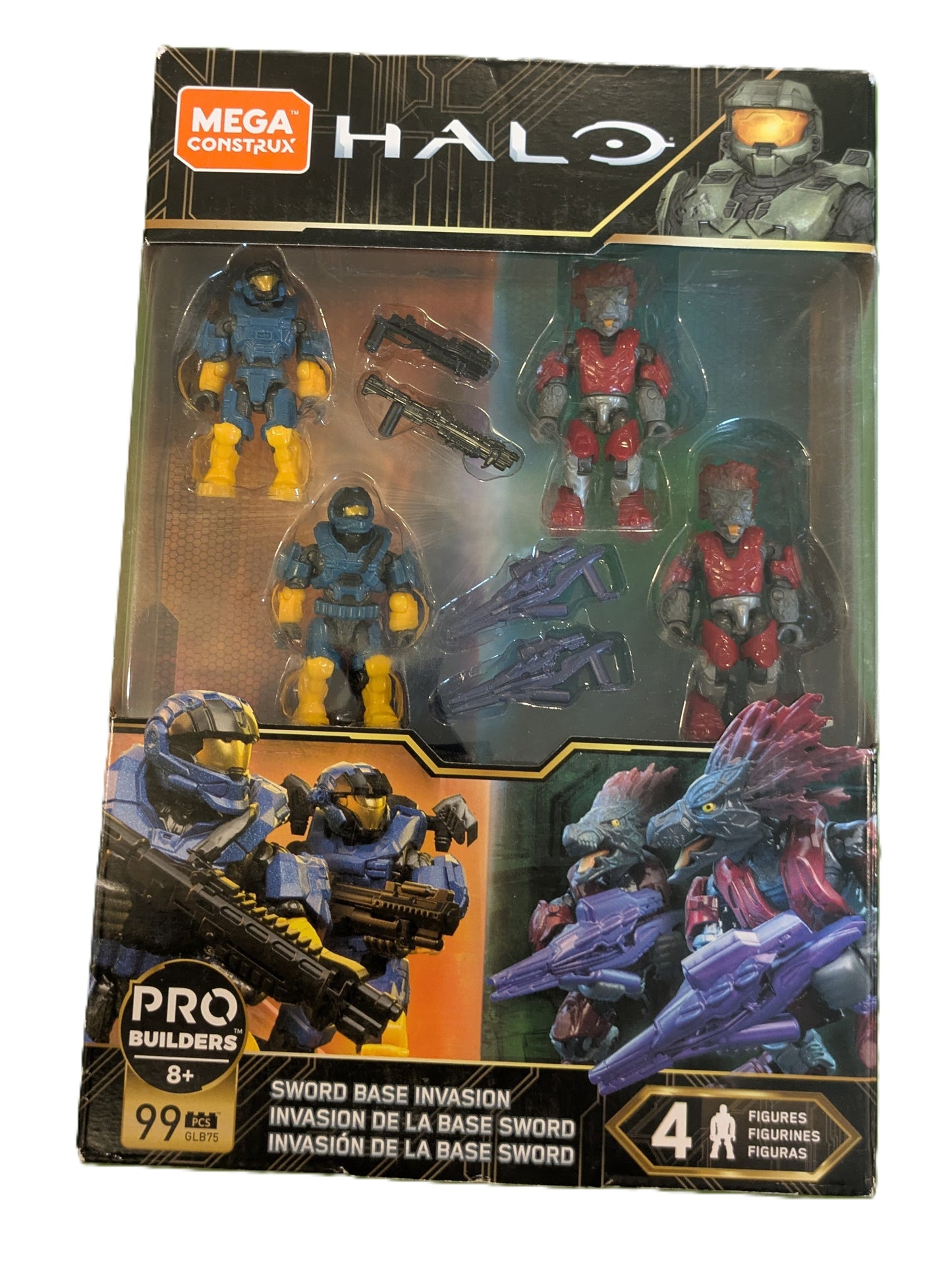 Mega Construx Halo Sword Base Invasion 99 Pcs 4 Figures Pro Builder Set