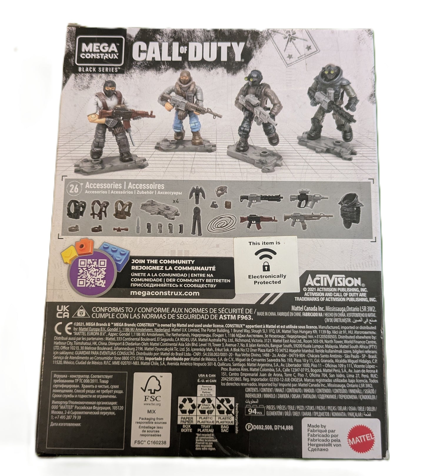 Mega Construx Call of Duty Black Series Tactical Infiltration Team 94 Pcs 4 Figures Set