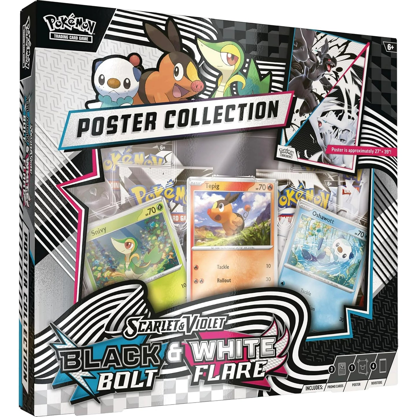 Pokémon Trading Card Game Scarlet & Violet 10.5 Unova Poster Collection Box - 4 Packs