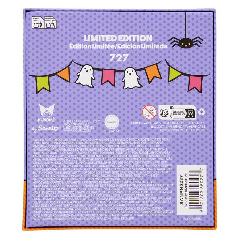 Sanrio NYCC Limited Edition Sanrio Kuromi 3" Collector Box Sliding Pin