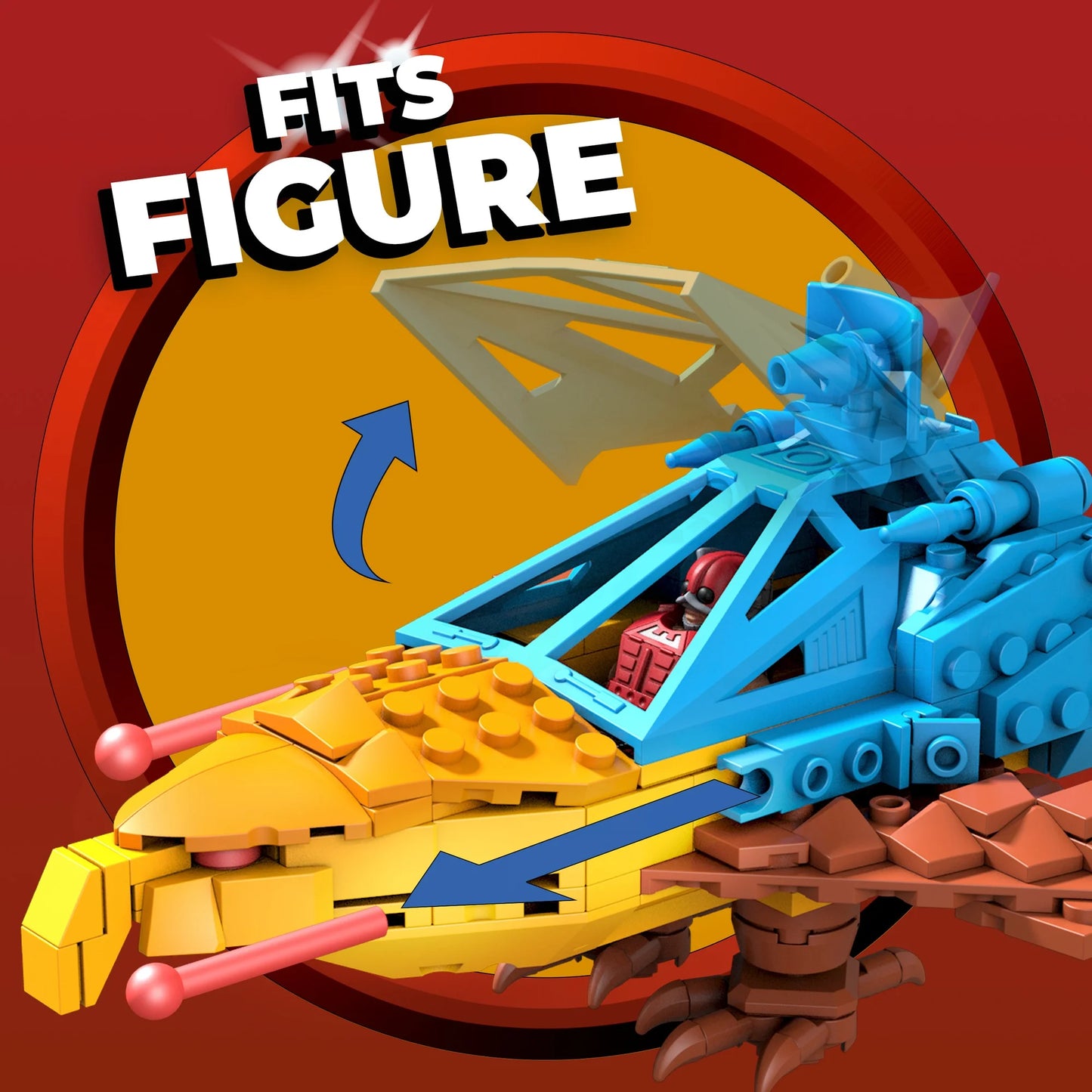 Mega Construx Masters of the Universe Panthor at Point Dread construction set with micro action figures (557 Pieces)